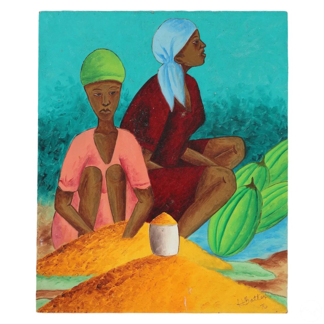 HENRI-BAPTISTE BOTTEX (20th c, Haiti): Oil on board 12 x 10 in