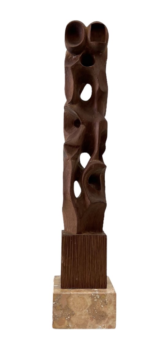 Vintage Carved Cuban Wood Abstract Sculpture (1 of 3)