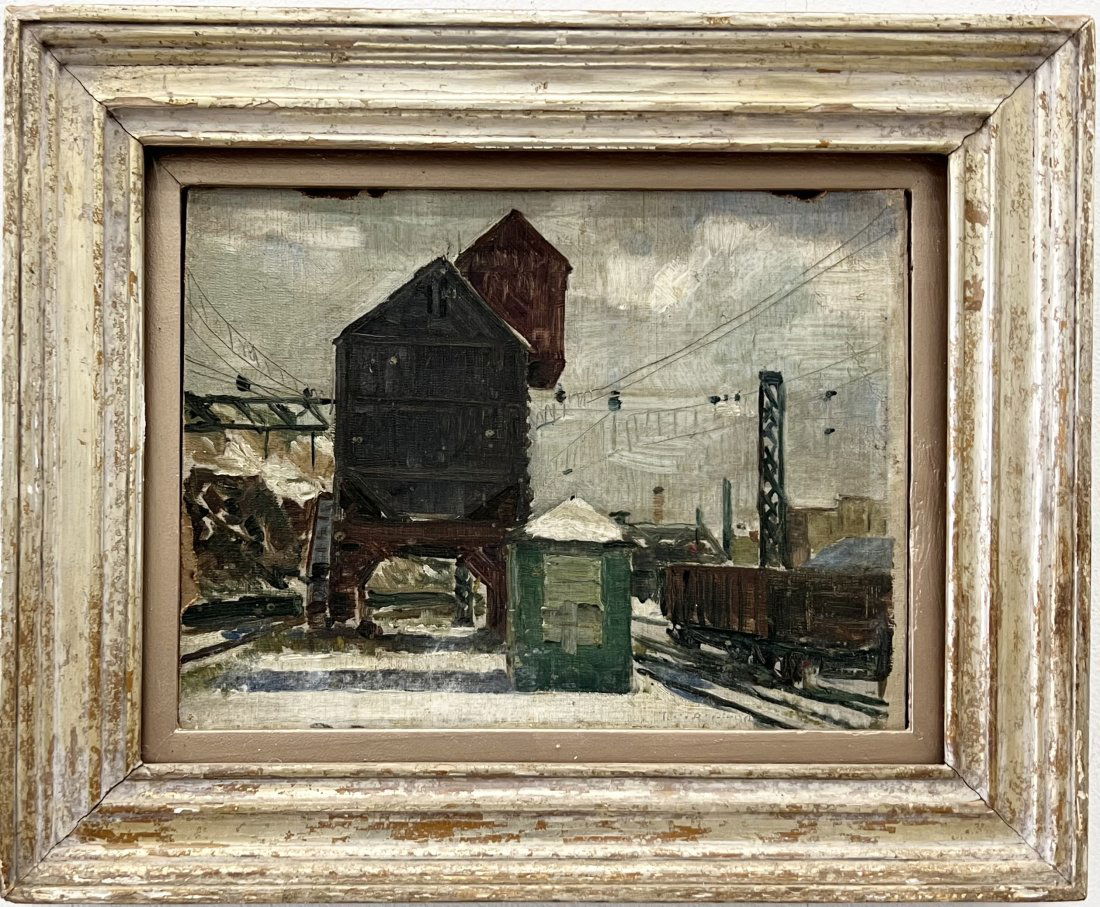 TORE ASPLUND (1903-1978, American) WPA Era Railroad Station Scene (1 of 5)