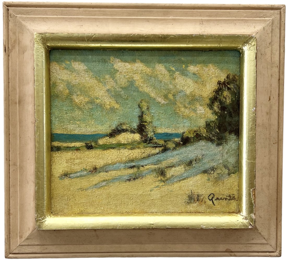 HENRY REENTS (1892-1983, American) Sand Dunes, Florida Artist: Oil on canvas 10.5 x 9.5 in, 15.5 x 14 in (framed)