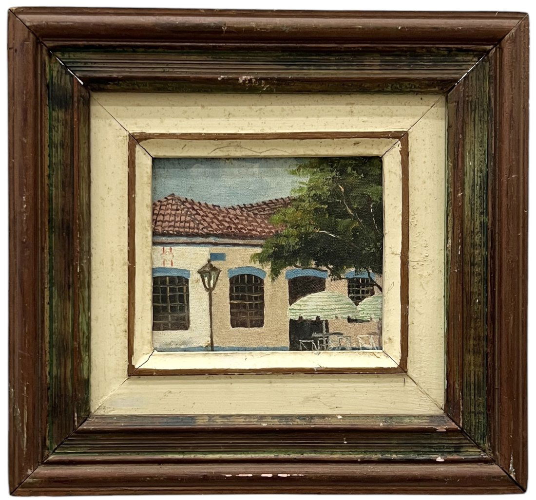 YOSHIYA TAKAOKA (1909-1978, Japan, Brazil) Sao Paulo Artist, Label Verso (1 of 2)