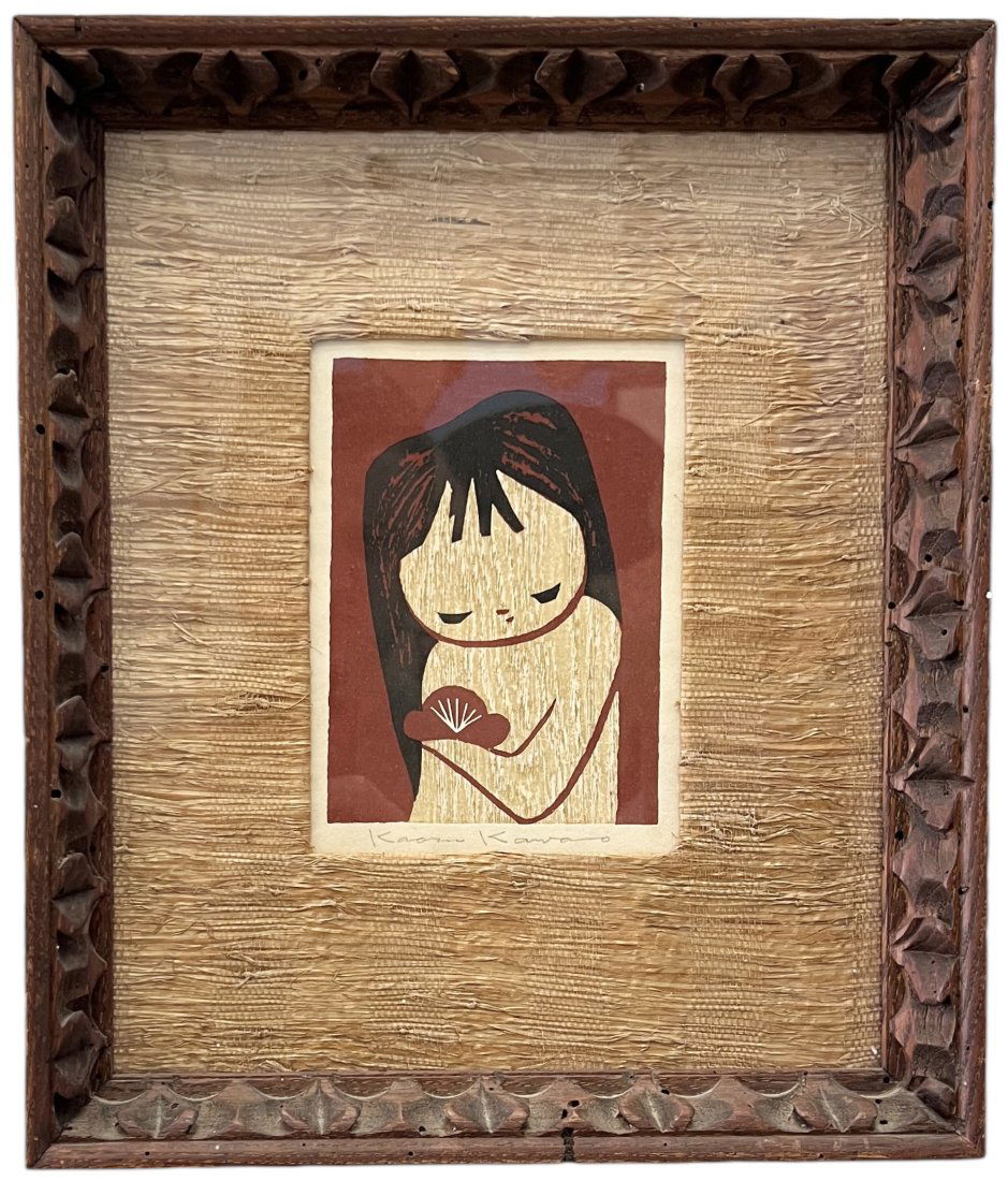 Kaoru Kawano Japanese Woodblock Print Pencil Signed Mid-Century (1 of 3)