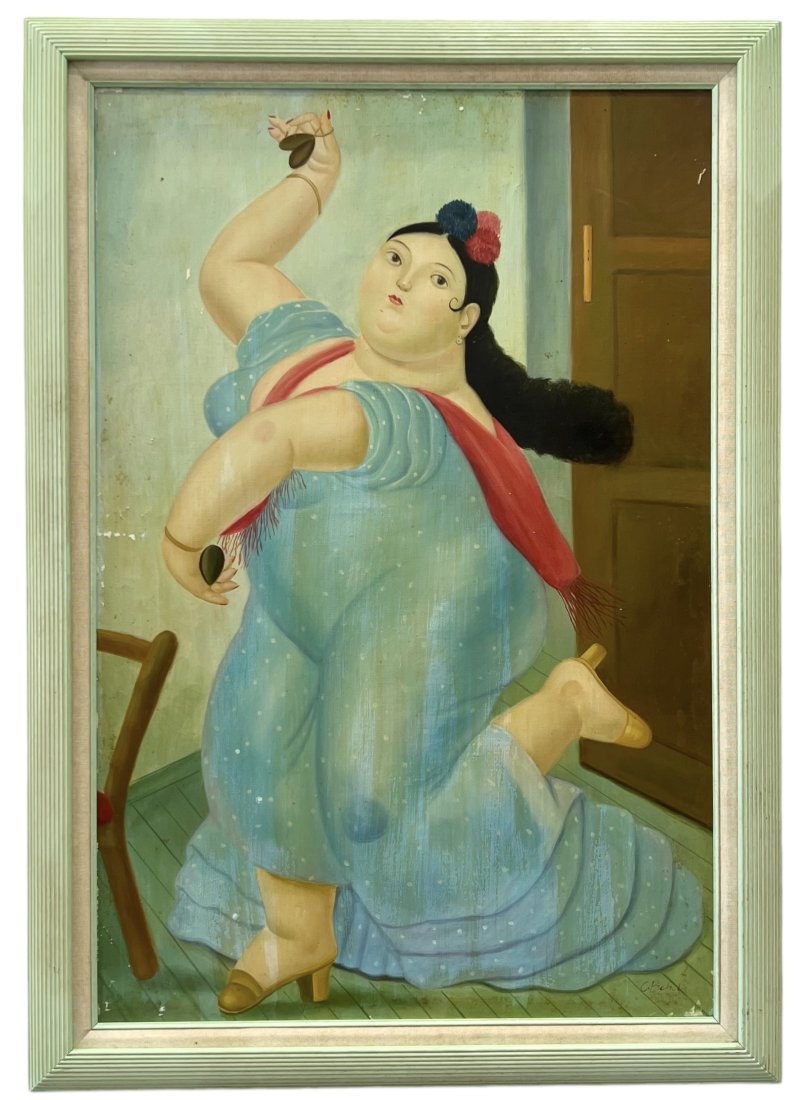 After Fernando Botero, Painting: Oil on canvas 36 x 24 in