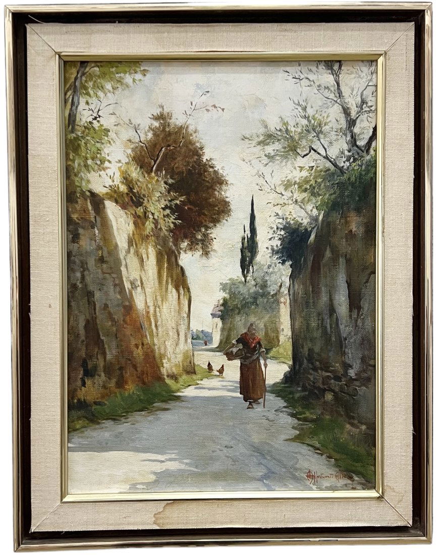 ALDO AFFORTUNATI (1906-1991, Italian) Impressionist: Oil on canvas 16 x 12 in, 19 x 15 in (framed)