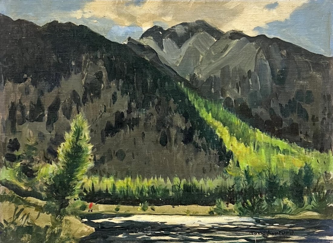 TORE ASPLUND (1903-1978, American) Officer Gulch, Colorado Landscape, Exhibited: Oil on board 12 x16 in