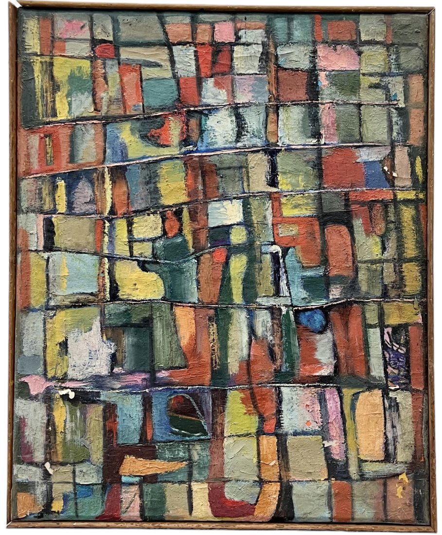 Mid-Century Modern Abstract Painting Heavy Impasto Unsigned (1 of 3)