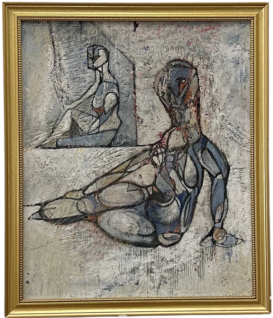 Mid-Century Anatomical Abstract Heavy Impasto, Unsigned (1 of 3)