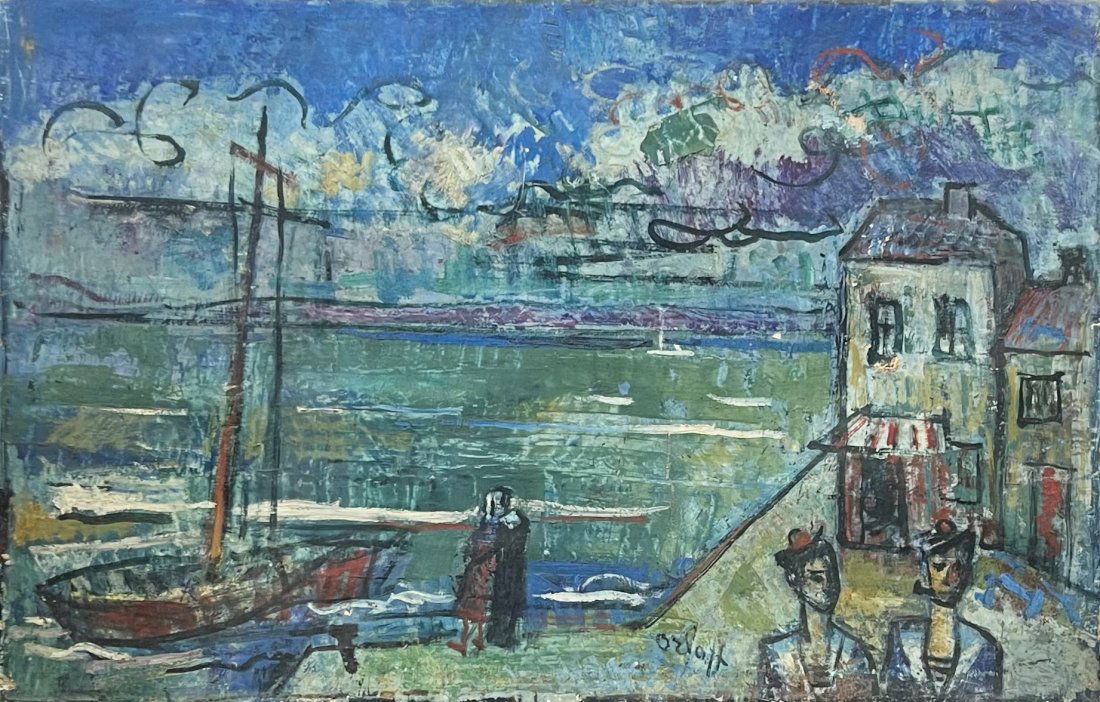 ALEXANDER OFLOFF (1899-1979, Russian) French Harbor Scene (1 of 5)