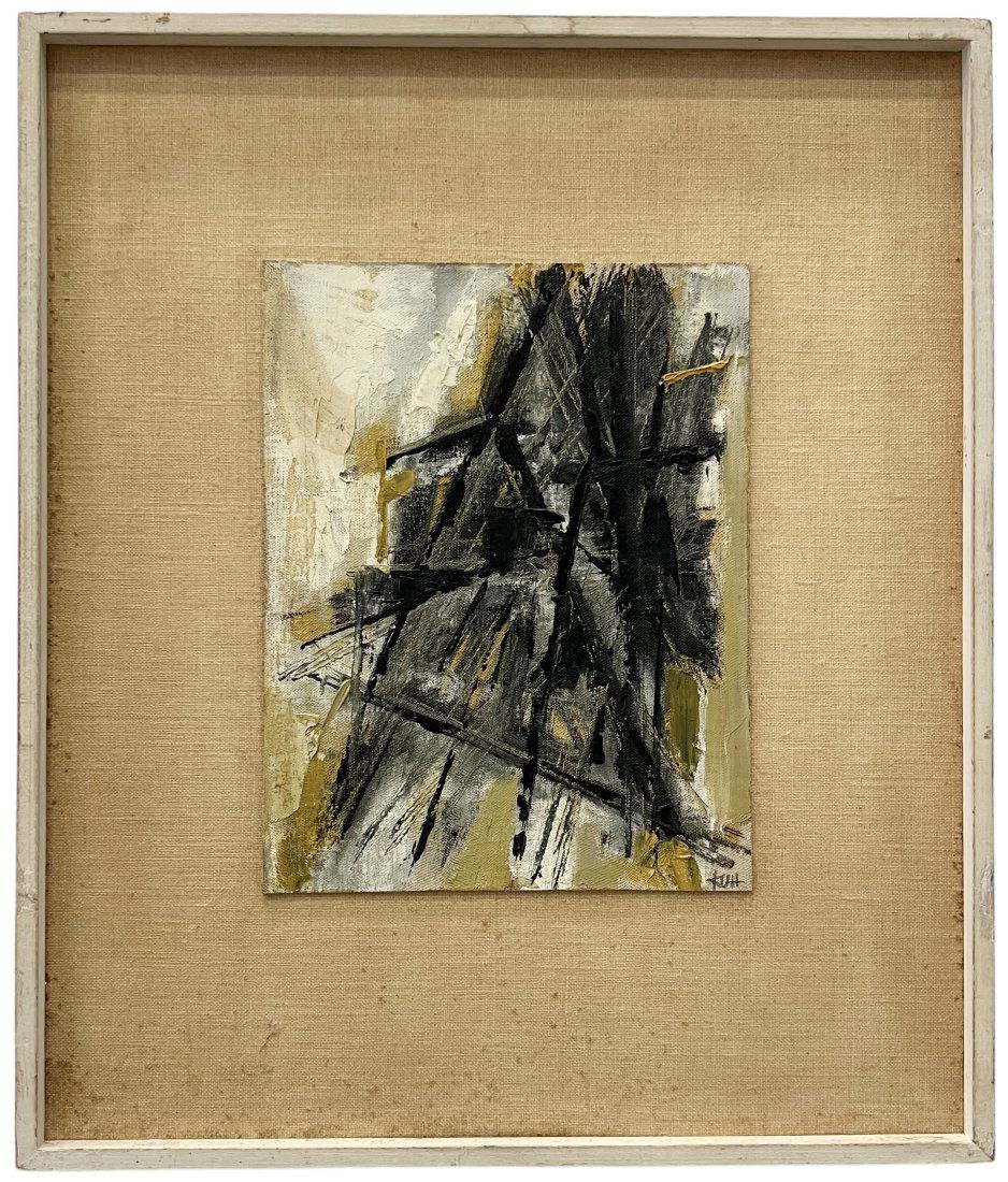 Mid-Century Abstract Expressionist Painting Signed KUH (1 of 3)