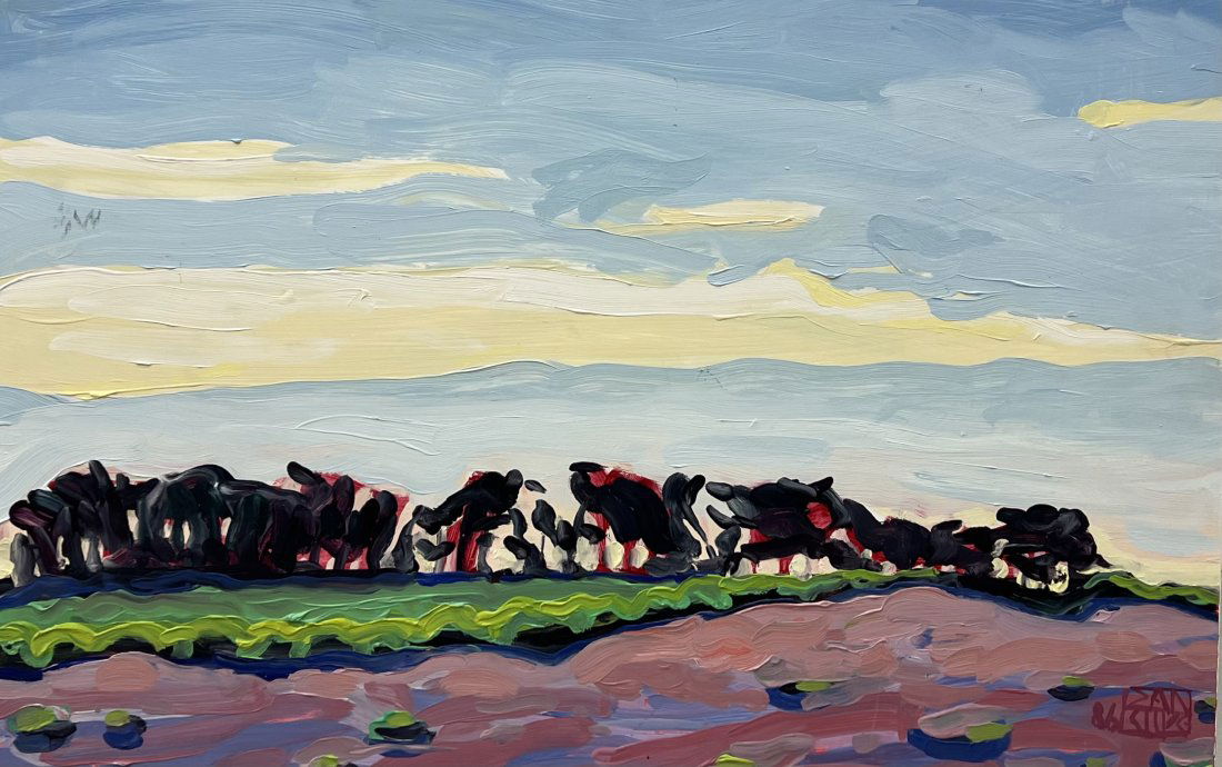 Vintage Fauvist American Modern Landscape Painting, Signed (1 of 3)