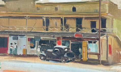 TORE ASPLUND (1903-1978, American) 1930's WPA New York City Street Scene