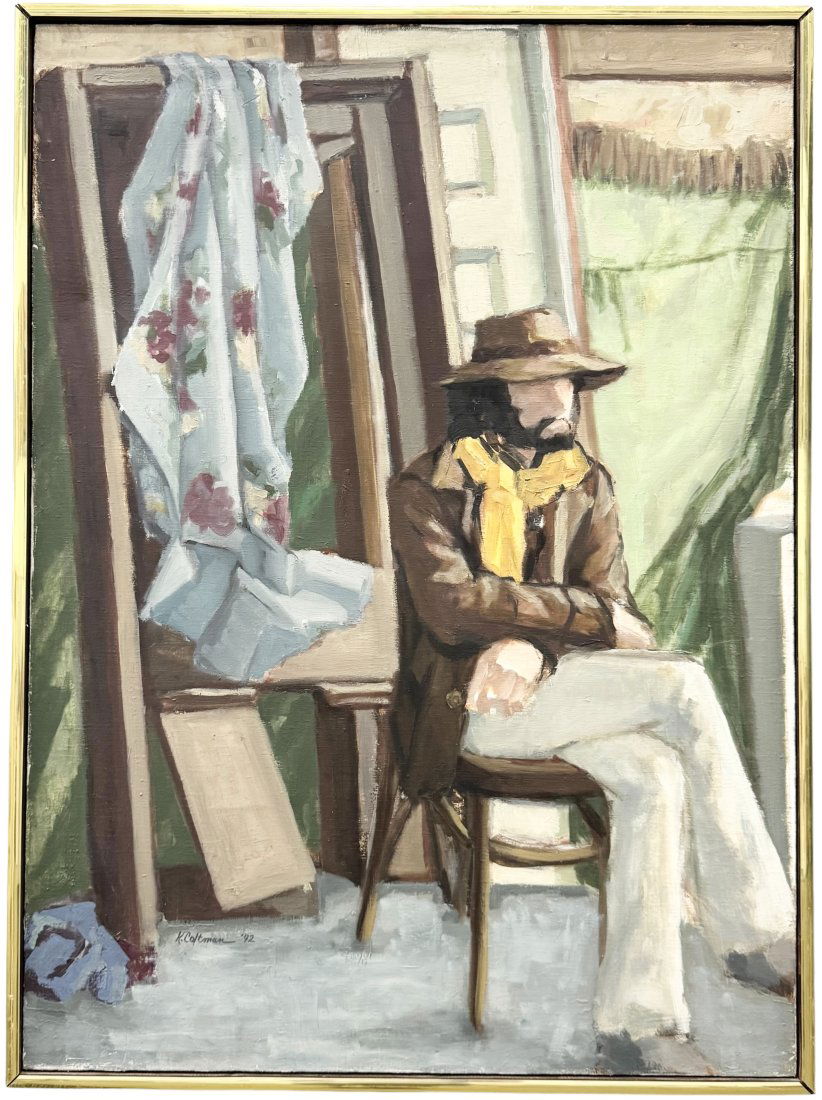 TORE ASPLUND (1903-1978, American) 1930's WPA New York City Street Scene: Oil on board 13.5 x 8 in. From artist's estate