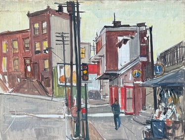 TORE ASPLUND (1903-1978, American) 1930's WPA New York City Street Scene