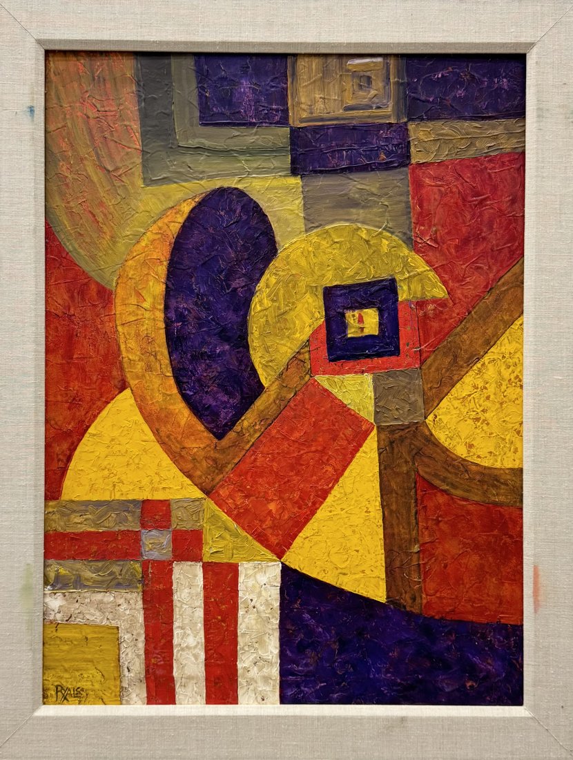 Modernist Heart Abstract Painting, Signed: Oil on canvas 31 x 23 in (framed)