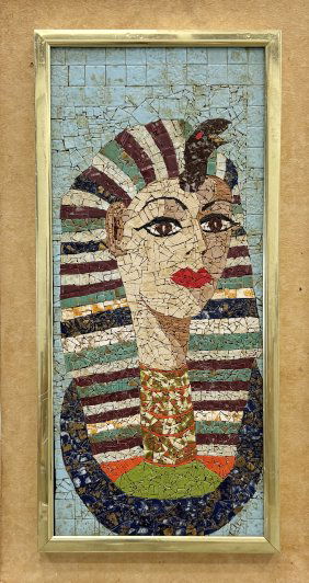 Mid-Century Modern Egyptian Revival Sarcophagus Mosaic