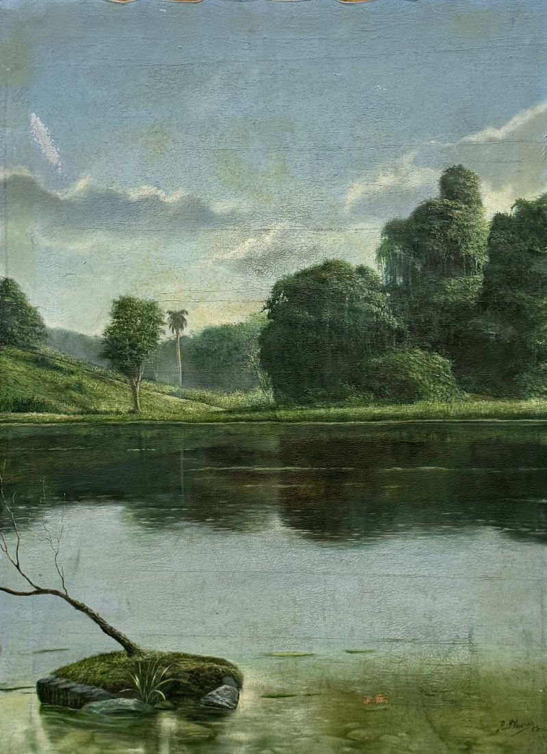 LUIS TORRES (20th c, Cuba) Cuban Lake Landscape (1 of 5)