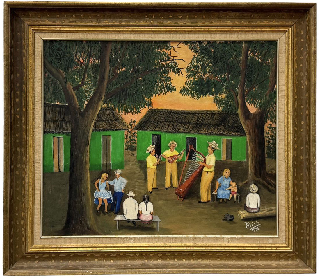 ANTONIO PADRON (20th c, Venezuela) Baile De Arpa, Caracas Label (1 of 4)