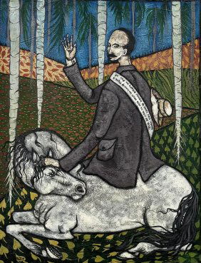 Contemporary Cuban Painting Of Jose Marti, Signed