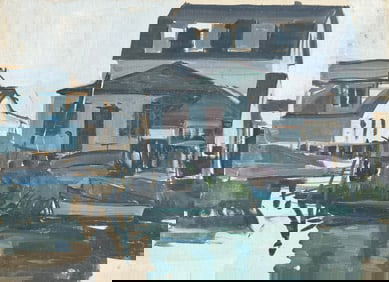 TORE ASPLUND (1903-1978, American) Harbor Scene