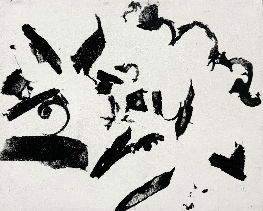 European School Contemporary Black & White Abstract Painting (1 of 2)