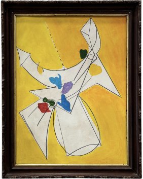 Mid-Century Modern Abstract Painting, Unsigned