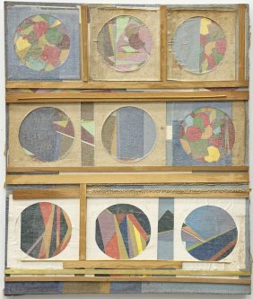 Large Mid-Century Modern Italian School Mixed Media Abstract College