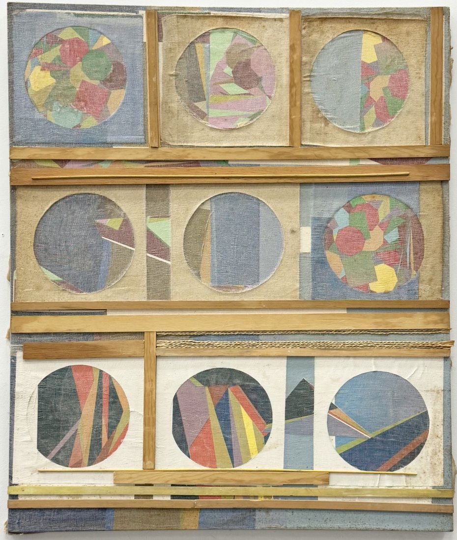 Large Mid-Century Modern Italian School Mixed Media Abstract College (1 of 3)