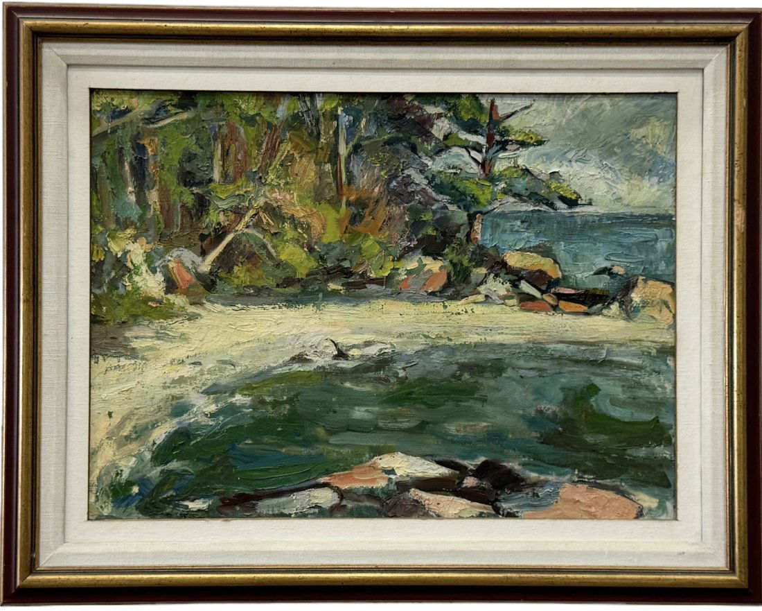 American Impressionist Coastal Landscape Painting, Unsigned (1 of 2)