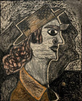 JOSE MEDEROS SIGLER (20th c, Cuba) Man With Hat, Abstract