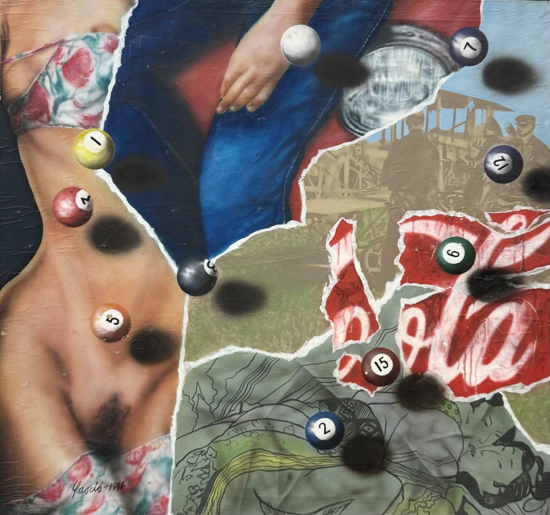 FERNANDO GARCIA, Cuban Abstract: Oil on canvas 42 x 40 in