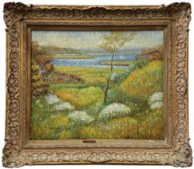 American School Impressionist Landscape, Signed Nicely Framed