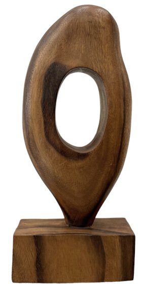 Modernist Wood Abstract Sculpture, Unsigned