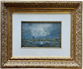 Vintage Tonalist Orientalist Landscape Signed Kremer