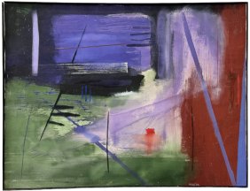 WENDI HAAS (20th c, American) Monumental Abstract New Mexico Artist 60 x 46 in