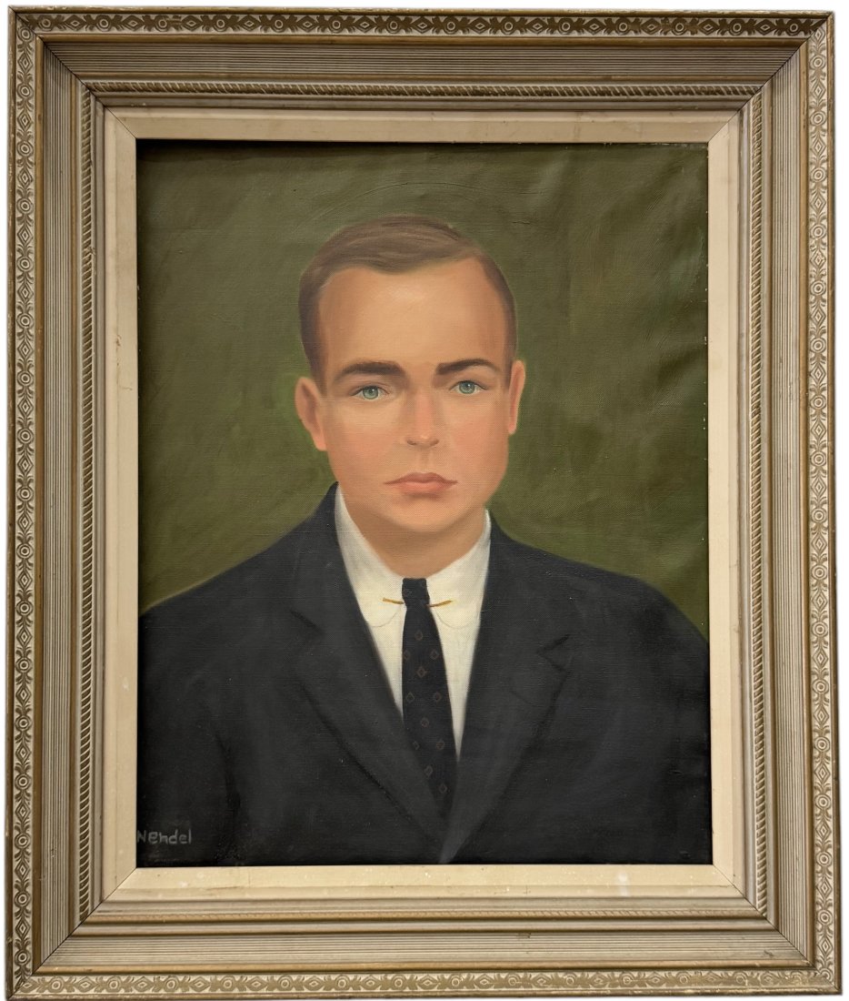 American School WPA Era Portrait Of A Man, Signed: Oil on canvas 16 x 20 in, 21.5 x 25.5 in (framed)