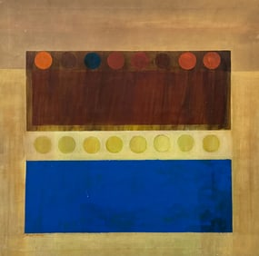 Vintage Mid-Century Modern Abstract Painting Signed Rosenburg