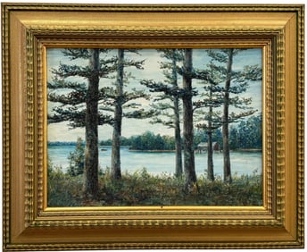 PHOEBLE STACKEL (20th c, American) Lake Landscape