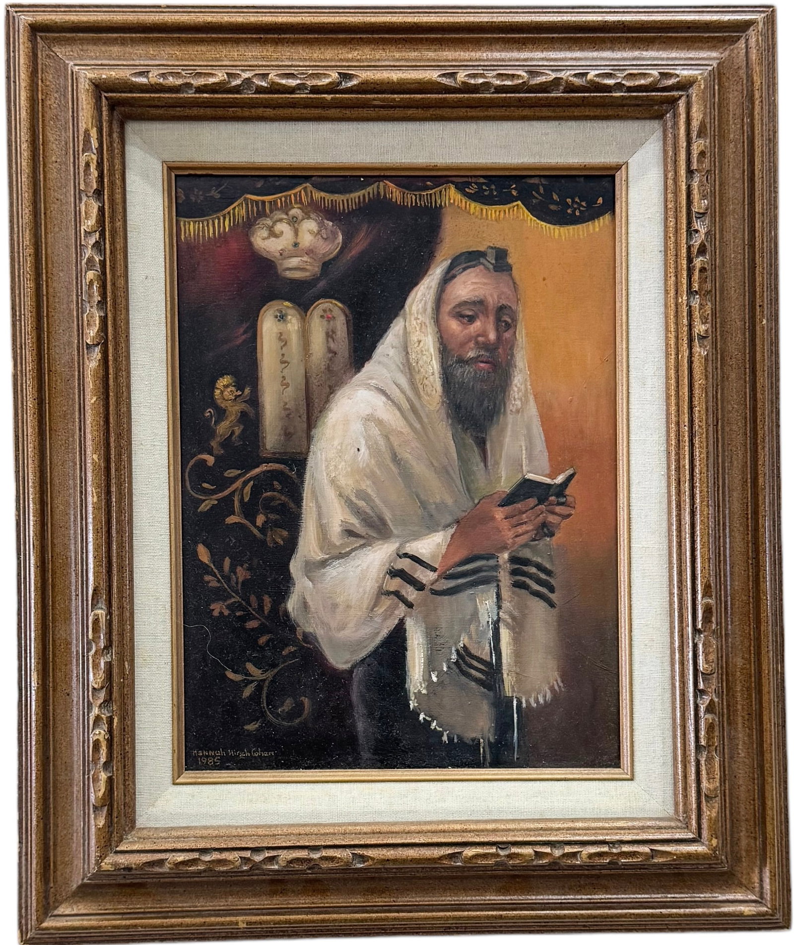 HANNAH HIRSCH COHEN (1921-2011, American) Jewish Art, Maryland Artist: Oil on board 9 x 12 in, 14.5 x 18 in (framed)