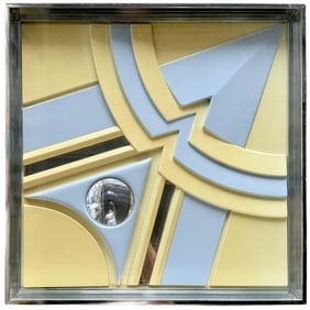 Vintage 1970's Art Deco Style Geometric Wall Sculpture by Turner