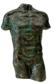 Contemporary Metal Nude Male Torso Sculpture
