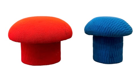 Pair Of Vintage 1970's Mushroom Ottomans