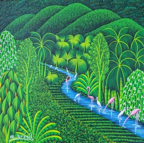 HENRI ROBERT BRESIL (1952-1999, Haiti) Jungle Landscape
