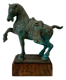 Chinese Heavy Cast Iron Horse Sculpture