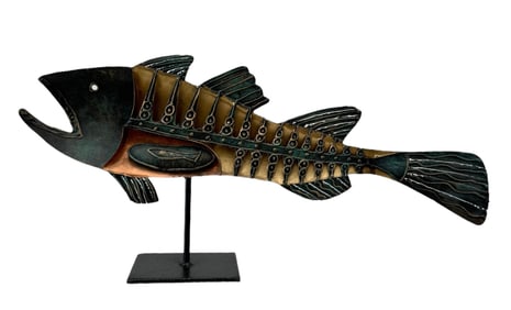 Vintage Mixed Metal Fish Sculpture