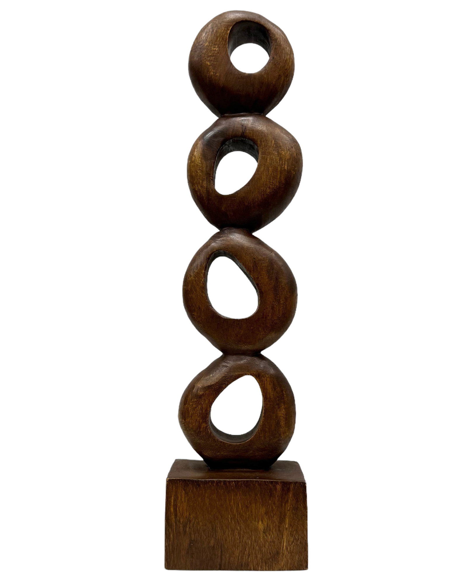 Mid-Century Modern Wood Sculpture: Size 21 x 5 x 3.5 in