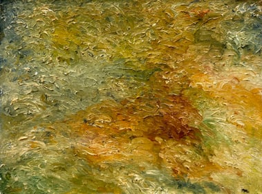 Vintage American Abstract Heavy Impasto Oil Painting, Signed