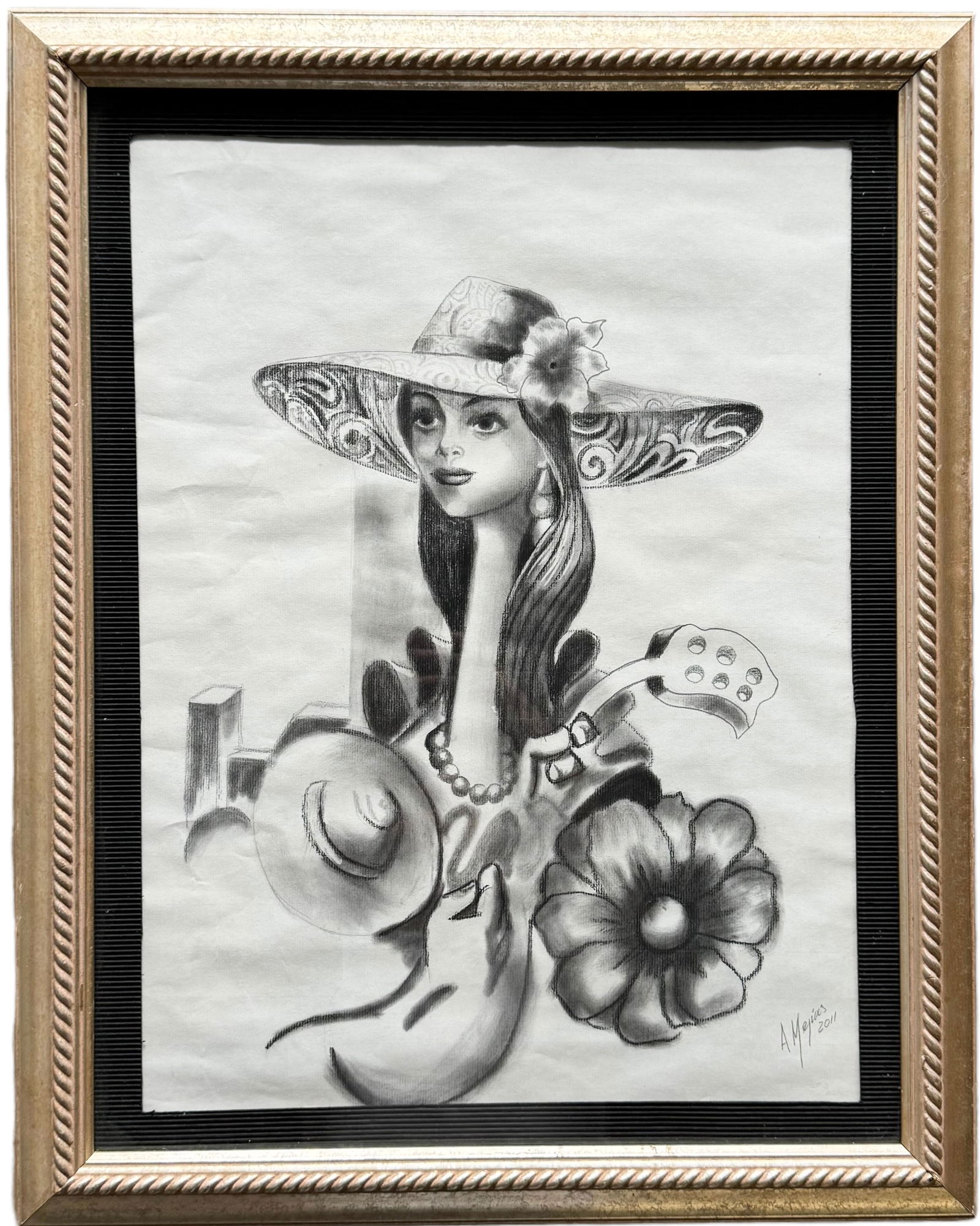 ARMANDO MEJIAS (b. 1963, Cuban) Charcoal Drawing (1 of 3)