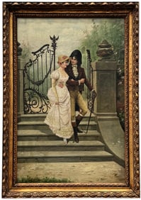 FRANZ XAVER REINHOLD (1816-1893, Austrian) Courting Scene