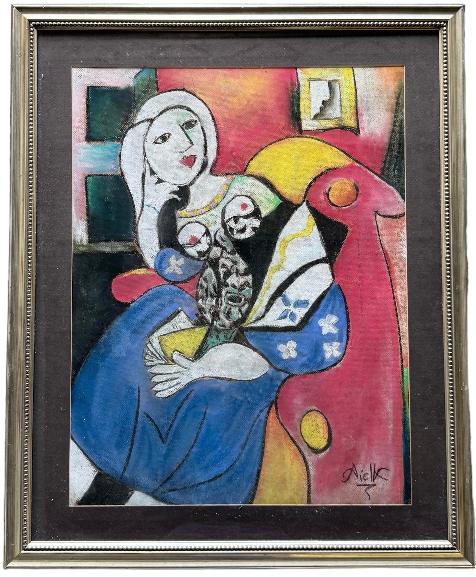 After Picasso Pastel On Paper, Signed Artist Unknown (1 of 3)