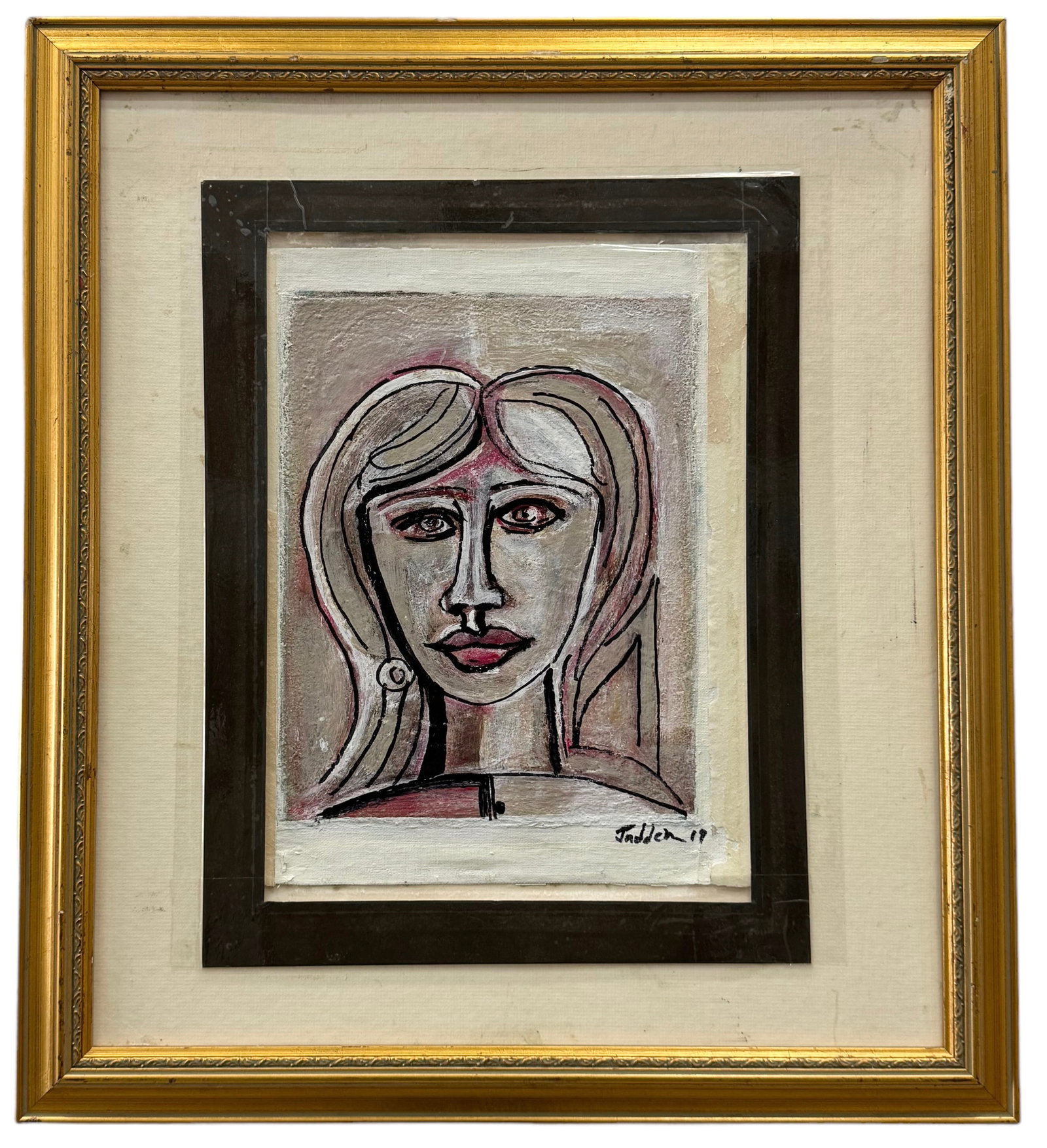 JADDEN (21st c, Cuban) Portrait Of A Woman, Miami Artist: Size 24 x 21 in (framed)